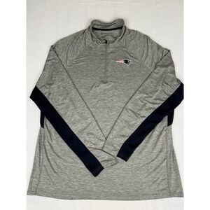 New England Patriots Pullover Mens 2XL Gray NFL Football Quarter‎ Zip Layer